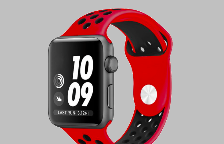 Ремешок спортивный Dot Style для Apple Watch 42mm Красно-Черный