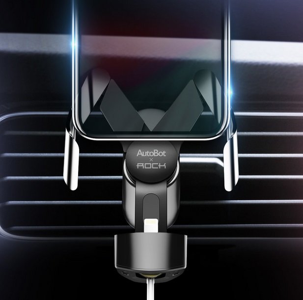Автомобильный держатель для телефона в воздуховод Rock AutoBot M Pro Серебро - Изображение 117725