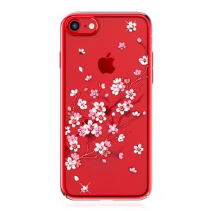 Чехол накладка Swarovski Kingxbar Sakura для iPhone 8 Красный