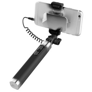 Монопод для селфи Rock Selfie Stick With Wire Control and Mirror для смартфона Черный