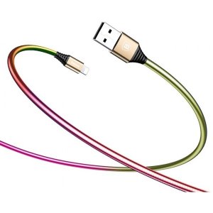 Переходник Baseus Discolor Lightning - USB 1м Золото