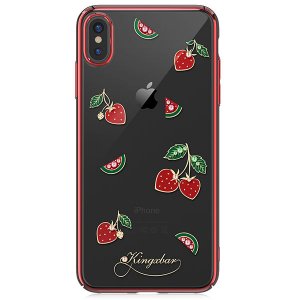 Чехол накладка Swarovski Kingxbar Tropical Strawberry для iPhone Xs Max Красный