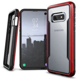 Противоударный чехол накладка X-Doria Defense Shield для Samsung Galaxy S10e Красный