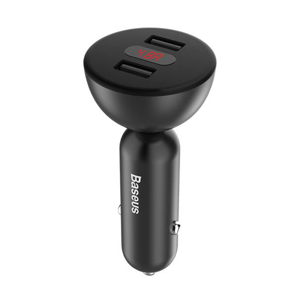 Автомобильная зарядка для телефона Baseus Shake-Head Dual - USB 4.8A Черная - Изображение 61782