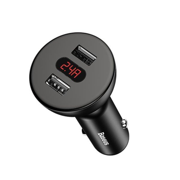 Автомобильная зарядка для телефона Baseus Shake-Head Dual - USB 4.8A Черная - Изображение 61784