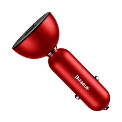 Автомобильная зарядка для телефона Baseus Shake-Head Dual - USB 4.8A Красная - Изображение 61808
