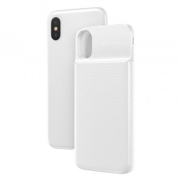 Чехол аккумулятор Baseus 1+1 Wireless Charge Backpack 5000mAh Power Bank для iPhone X Белый - Изображение 94666