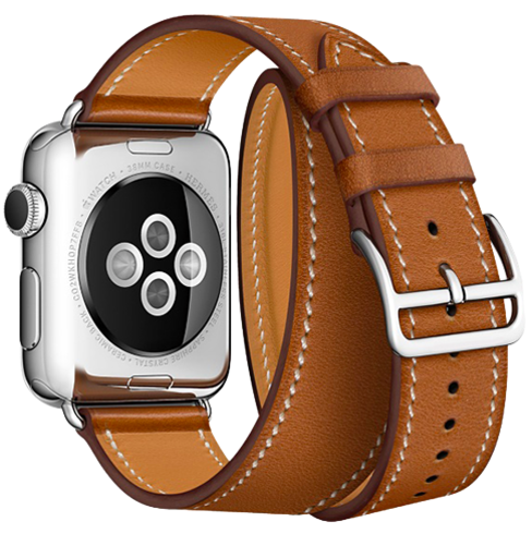 Ремешок кожаный HM Style Double Tour для Apple Watch 1 / 2 / 3 / 4 (42mm) Коричневый - Изображение 119387