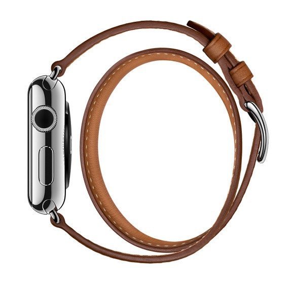 Ремешок кожаный HM Style Double Tour для Apple Watch 1 / 2 / 3 / 4 (42mm) Коричневый - Изображение 119393