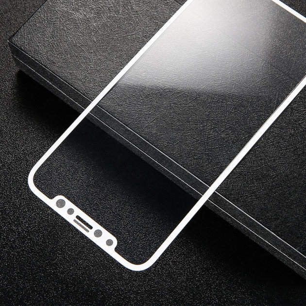 Защитное стекло Baseus Silk-screen 3D Arc Tempered Glass 0.3mm для iPhone X Белое - Изображение 35926