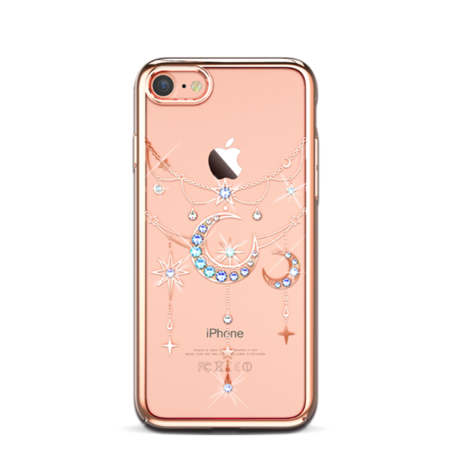 Чехол накладка Swarovski Kingxbar Twinkling Stars Moon Rose Gold для iPhone 7 Розовое золото - Изображение 8165