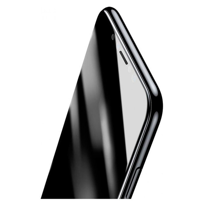 Защитное стекло Baseus Silk-screen 3D Arc Tempered Glass 0.2mm для iPhone X Черное - Изображение 35974