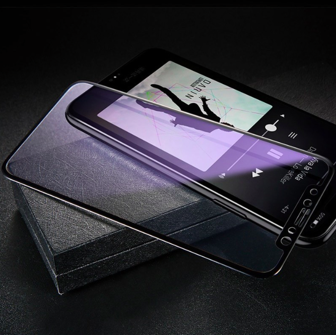 Защитное стекло Baseus Silk-screen 3D Anti-bluelight 0.2mm для iPhone X Черное - Изображение 36014