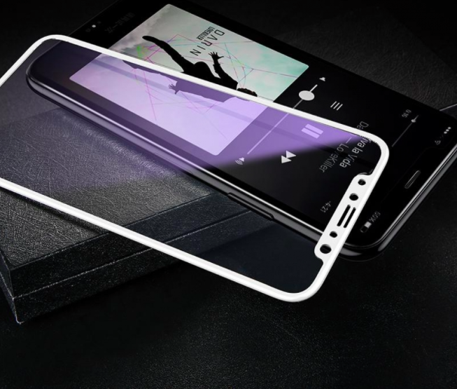 Защитное стекло Baseus Silk-screen 3D Anti-bluelight 0.2mm для iPhone X Белое - Изображение 36032