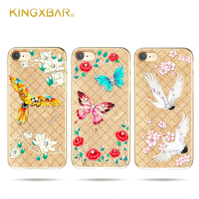 Чехол накладка Swarovski Kingxbar Fairy Land Butterfly для iPhone 7 Золото - Изображение 8203