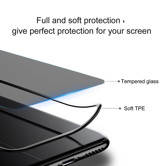 Защитное стекло Baseus Anti-Peeping 0.23mm для iPhone X Белое - Изображение 36268