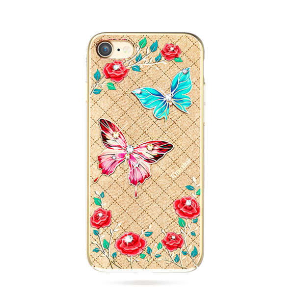 Чехол накладка Swarovski Kingxbar Fairy Land Butterfly для iPhone 7 Золото - Изображение 8199