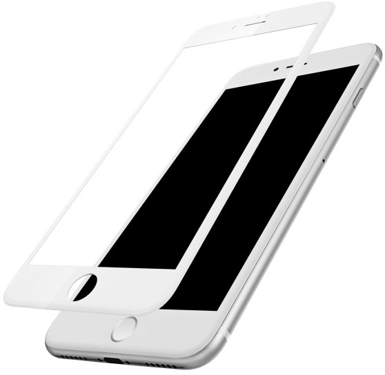 Защитное стекло с силиконовыми краями Baseus Pet для iPhone 7 / 8 Белое - Изображение 36338