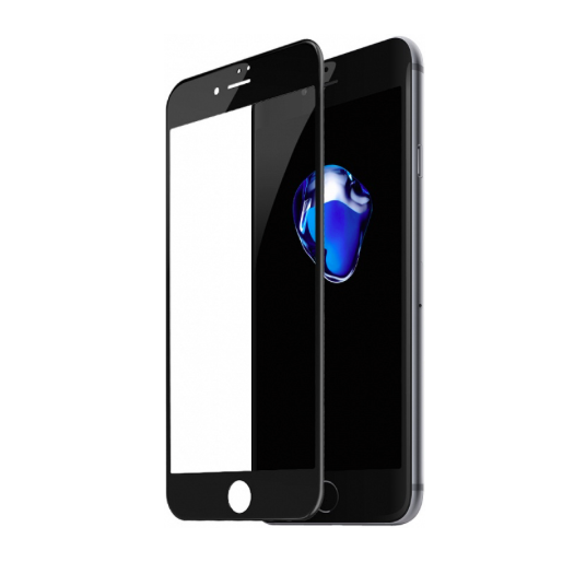 Защитное стекло с силиконовыми краями Baseus Anti-bluelight для iPhone 7 Черное - Изображение 36408