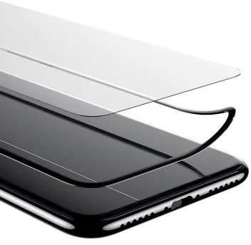 Защитное стекло с силиконовыми краями Baseus Anti-bluelight для iPhone 7 Черное - Изображение 36412