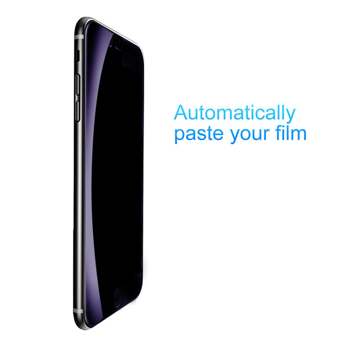 Защитное стекло с силиконовыми краями Baseus Anti-bluelight для iPhone 8 Plus Черное - Изображение 36580