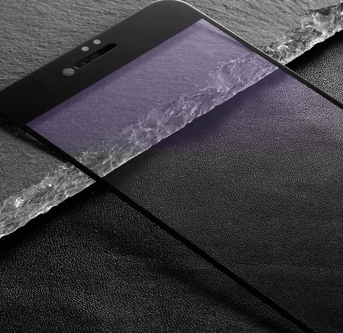 Защитное стекло с силиконовыми краями Baseus Anti-bluelight для iPhone 8 Plus Черное - Изображение 36588