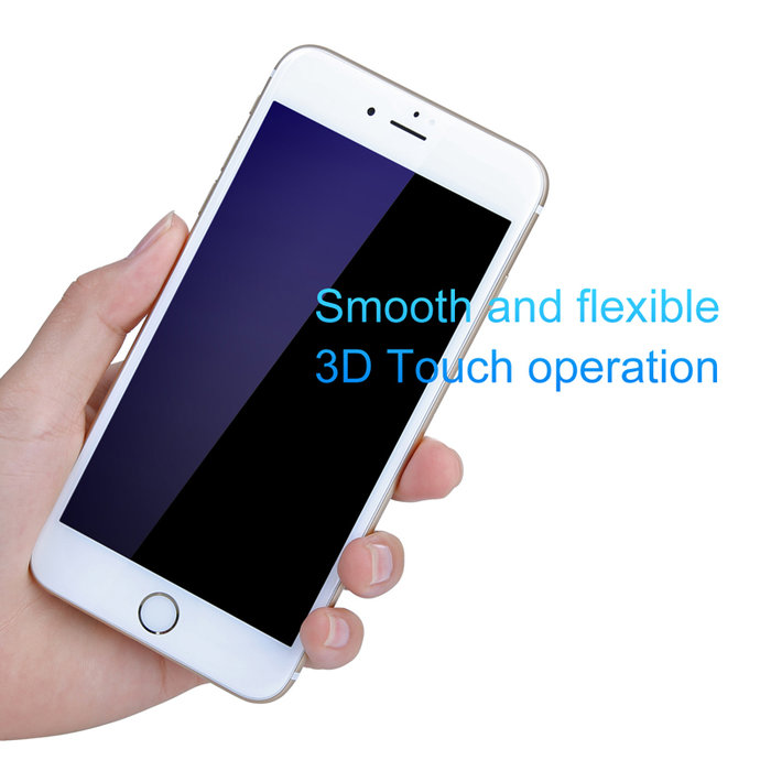 Защитное стекло с силиконовыми краями Baseus Anti-bluelight для iPhone 7 Plus Белое - Изображение 36616