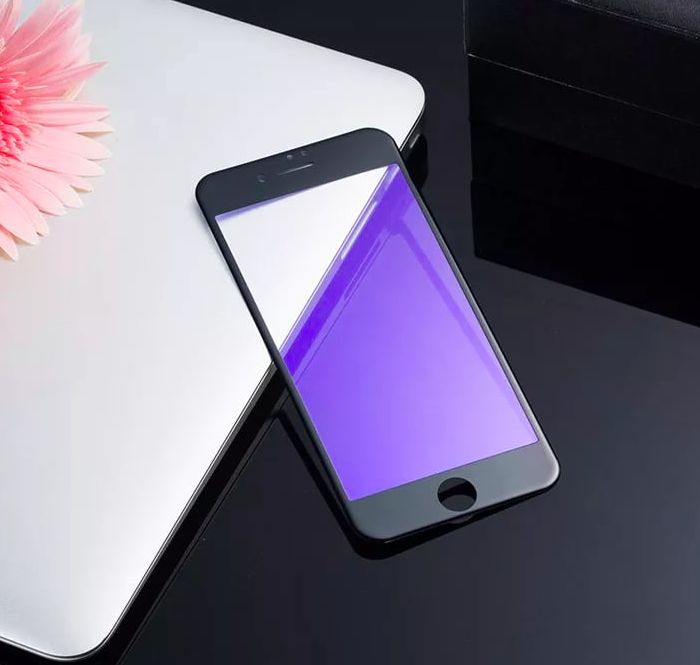 Защитное стекло Baseus Anti-bluelight 0.2mm Tempered Glass для iPhone 8 Plus Черное - Изображение 36742