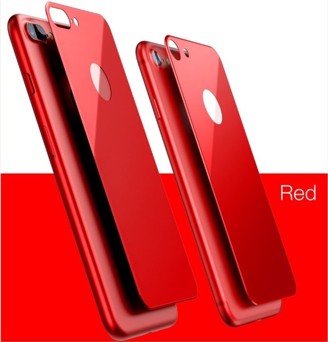 Защитное стекло Baseus 3D Silk-Screen Back для iPhone 8 Plus Красное - Изображение 36870