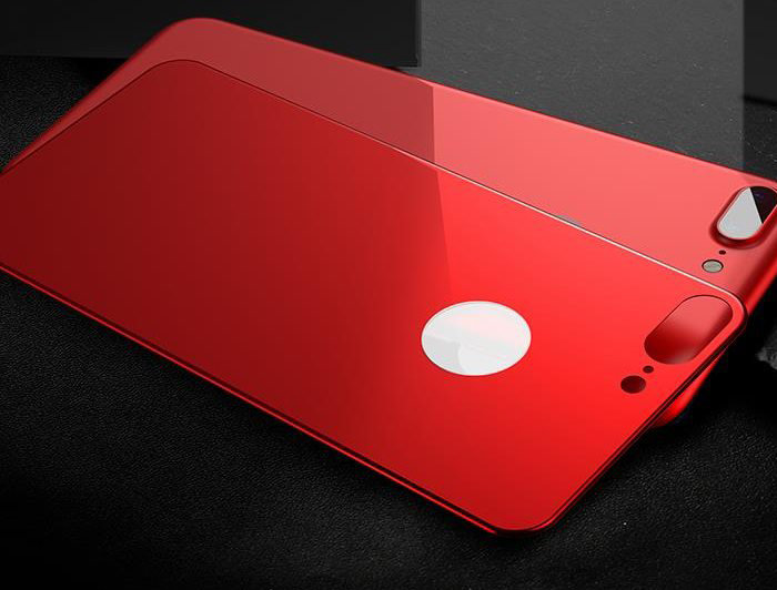 Защитное стекло Baseus 3D Silk-Screen Back для iPhone 8 Plus Красное - Изображение 36872