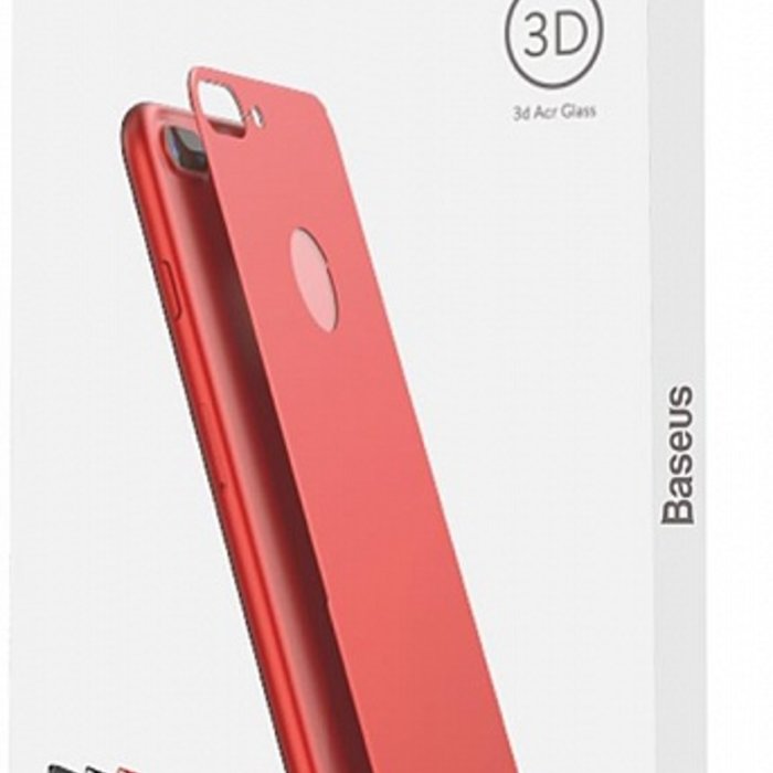 Защитное стекло Baseus 3D Silk-Screen Back для iPhone 8 Plus Красное - Изображение 36876