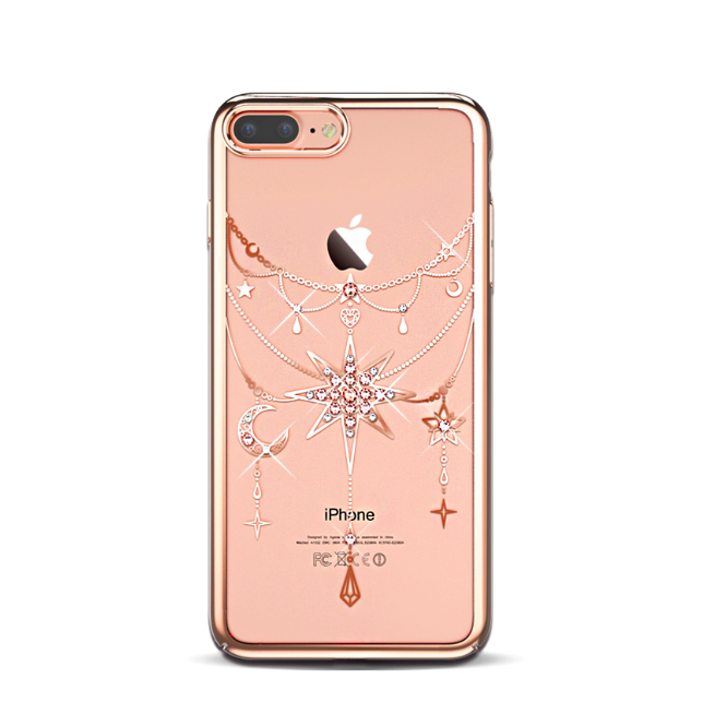 Чехол накладка Swarovski Kingxbar Twinkling Gold Stars Rose для iPhone 7 Plus Розовый - Изображение 8289