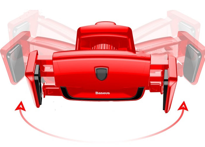 Автомобильный держатель для телефона Baseus Robot Air Vent Car Mount Красный - Изображение 37056