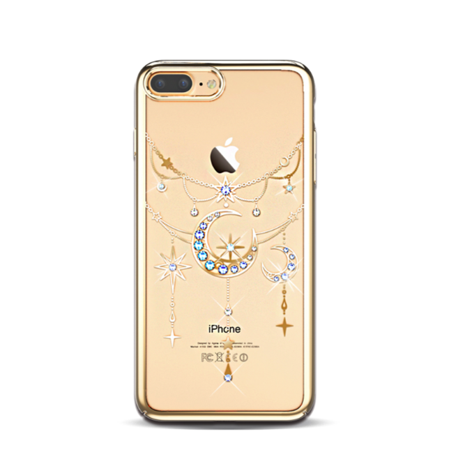 Чехол накладка Swarovski Kingxbar Twinkling Blue Moon Gold для iPhone 7 Plus Золото - Изображение 8307