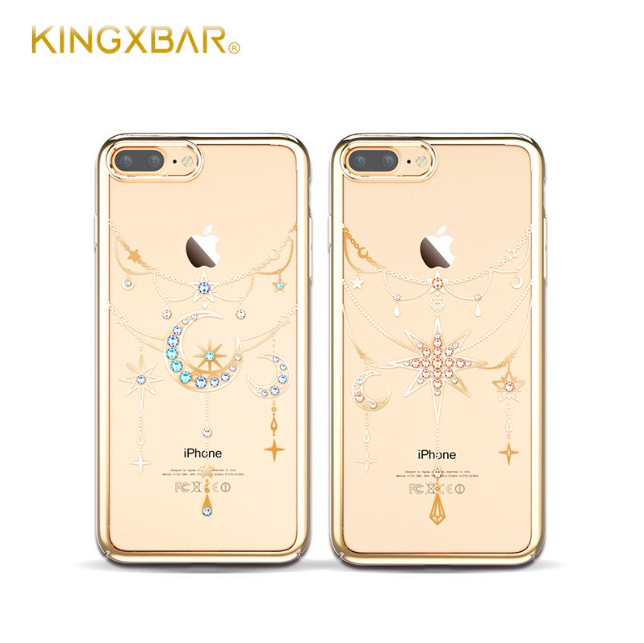 Чехол накладка Swarovski Kingxbar Twinkling Blue Moon Gold для iPhone 7 Plus Золото - Изображение 8309