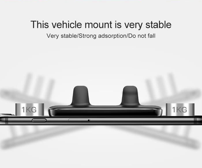 Автомобильный держатель для телефона Baseus Double Clip Vehicle Mount Черный - Изображение 37228