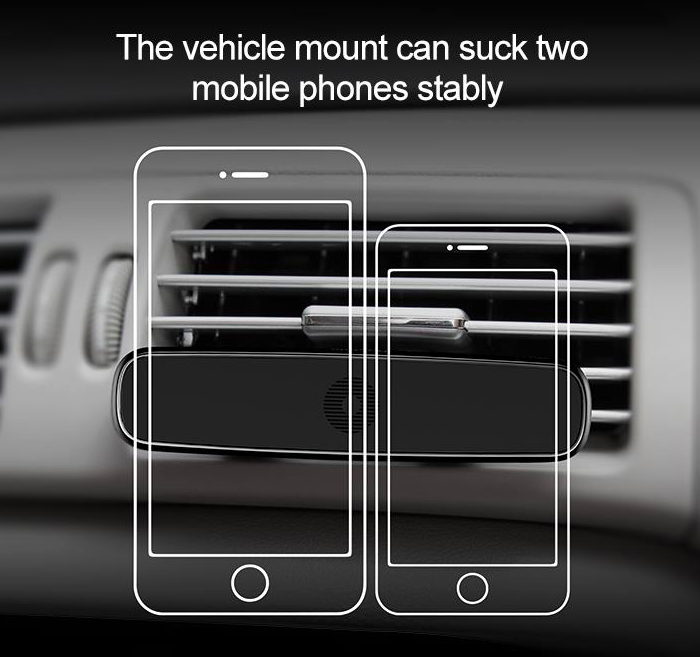 Автомобильный держатель для телефона Baseus Double Clip Vehicle Mount Черный - Изображение 37246