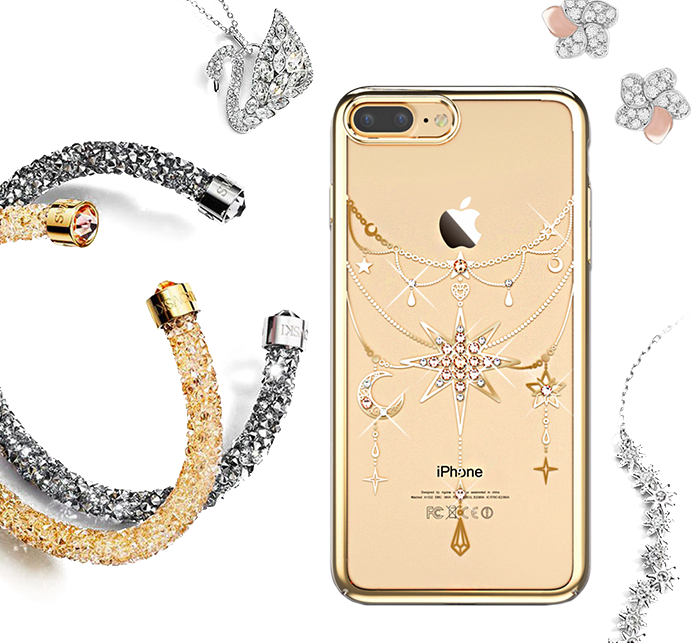 Чехол накладка Swarovski Kingxbar Twinkling Star Gold для iPhone 7 Plus Золото - Изображение 8315