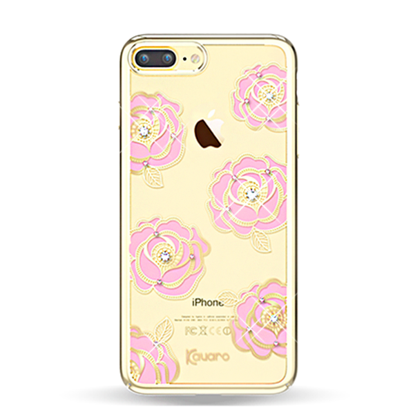 Чехол накладка Swarovski Flower Sea Rose для iPhone 7 Plus Золото - Изображение 8331
