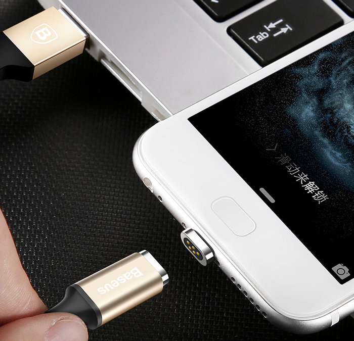 Магнитный кабель Baseus Insnap Magnetic USB to Type-C 1м Золото - Изображение 37752