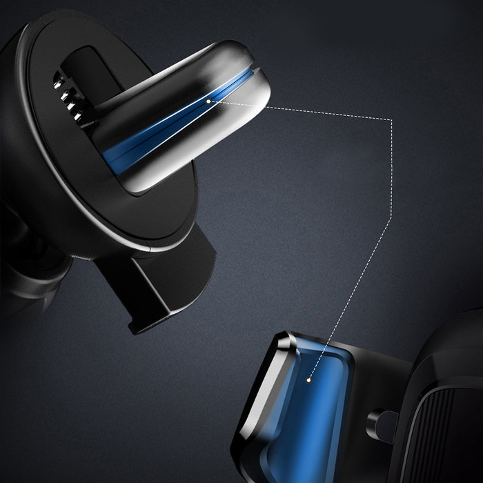 Автомобильный держатель для телефона Baseus Car Gravity Mount Leather Серебро - Изображение 37794
