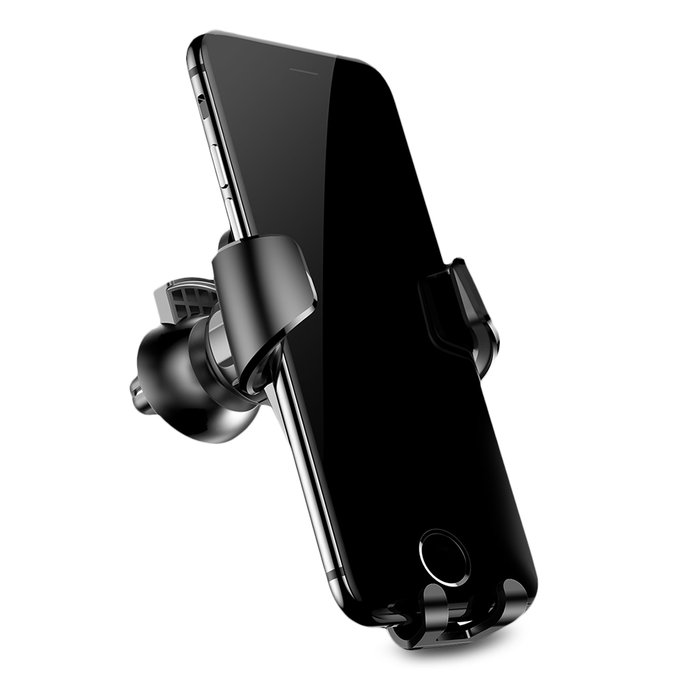 Автомобильный держатель для телефона Baseus Car Gravity Mount Leather Черный - Изображение 37812