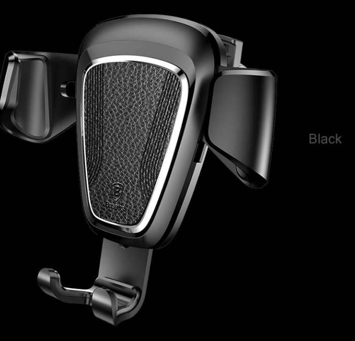 Автомобильный держатель для телефона Baseus Car Gravity Mount Leather Черный - Изображение 37818