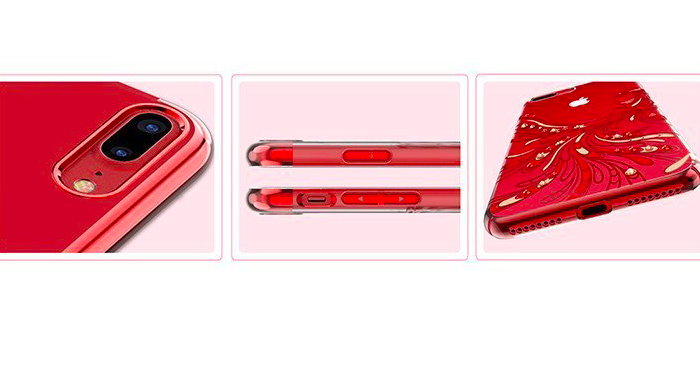 Чехол накладка Swarovski Kingxbar Phoenix для iPhone 8 Plus Красный - Изображение 8357