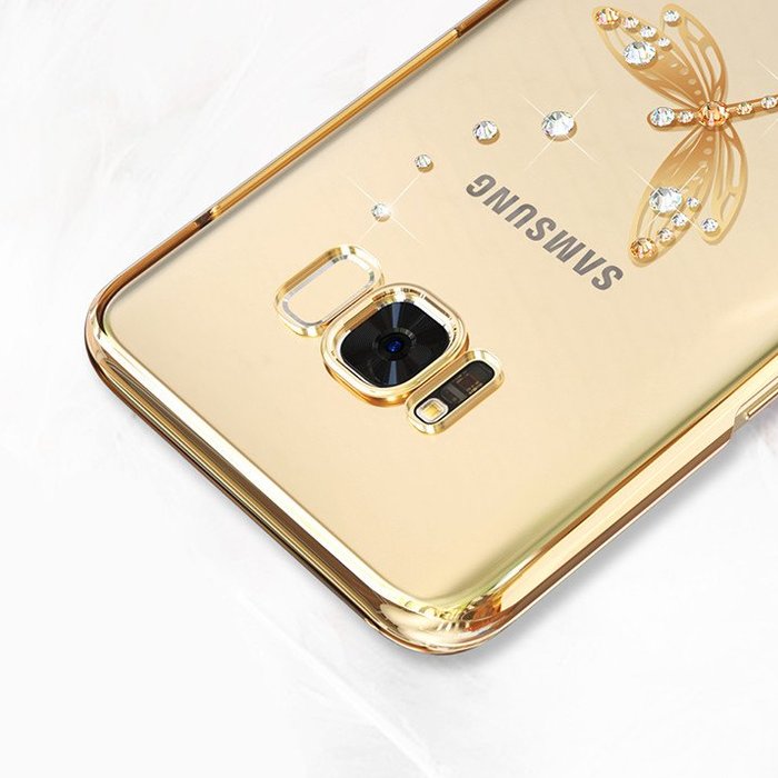 Чехол накладка Swarovski Kingxbar Dragonfly для Samsung Galaxy S8 Plus Золото - Изображение 8407