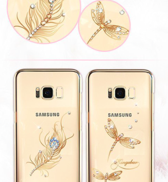 Чехол накладка Swarovski Kingxbar Dragonfly для Samsung Galaxy S8 Plus Золото - Изображение 8409