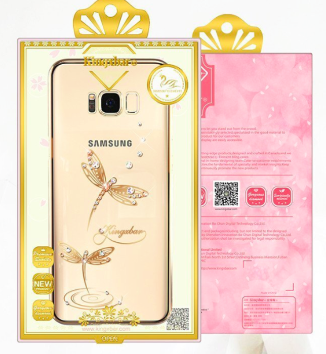 Чехол накладка Swarovski Kingxbar Dragonfly для Samsung Galaxy S8 Plus Золото - Изображение 8413