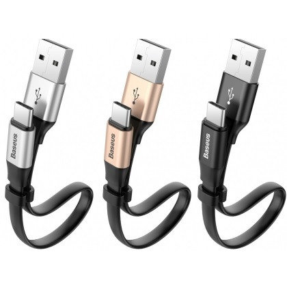 Кабель Baseus Nimble USB Type-C 23 см Серебро - Изображение 38452