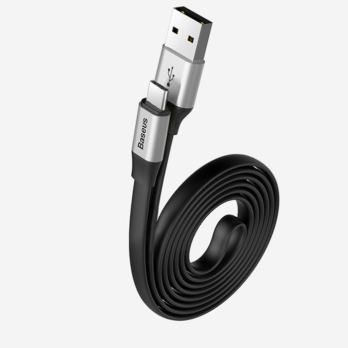 Кабель Baseus Nimble USB Type-C 23 см Серебро - Изображение 38472