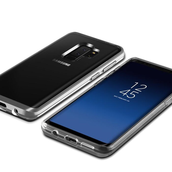 Чехол накладка VRS Design Crystal Bumper для Samsung Galaxy S9 Plus Серебро - Изображение 38520
